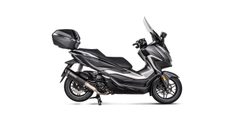 Akrapovic Slip-on Line RVS Black Einddemper met E-keur Honda Forza 350 2021 - 2023