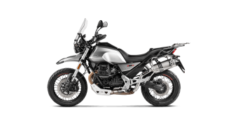 Akrapovic Slip-on Line Titanium Einddemper met E-keur Moto Guzzi V85 TT 2019 > 2024