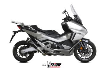 Mivv Delta Race RVS Black Einddemper met E-keur Honda Forza 750 2021 > 2024