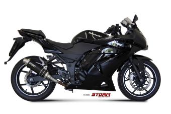 Storm By Mivv GP RVS Black Slip-On Einddemper Met E-keur KAWASAKI NINJA 250R 2008 - 2013