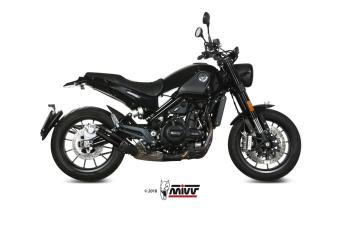 Mivv Double Gun Black Slip-on Einddemper met E-keur Benelli Leoncino 500 2017 > 2024