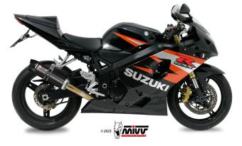 Mivv GP RVS Black Bolt-on EInddemper Carbon Endcap met E-keur Suzuki GSX-R600 / GSX-R750 2004 - 2005