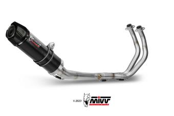 Mivv GP RVS Black met Carbon Endcap Volledig High Mount Uitlaatsysteem met E-keur Yamaha MT-07 2014 > 2024
