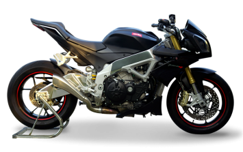 HP Corse Hydroform RVS Slip-on Einddemper Low Position met E-keur Aprilia TUONO V4R / APRC 2011 - 2015