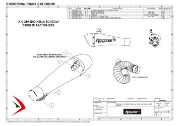 HP Corse Hydroform RVS Slip-on Einddemper Low Position met E-keur Honda CBR 1000 RR  2008 - 2013