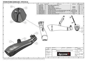 HP Corse Hydroform RVS Black Slip-on Einddemper met E-keur Kawasaki Z 750 2004 - 2006