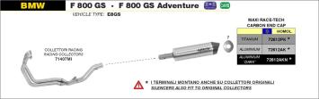 Arrow Maxi Race-Tech Aluminium Dark Einddemper met E-keur BMW F 800 GS / Adventure 2008 > 2018