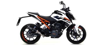 Arrow Thunder Aluminium Black Slip-on Einddemper met E-keur incl. racing Linkpipe zonder E-keur71675MI KTM Duke 125 2017 > 2020