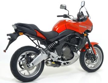 Arrow Maxi Race-Tech Aluminium Dark Steel Endcap Einddemper met E-keur Kawasaki Versys 650 2007 > 2014