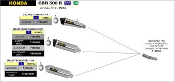 Arrow Race-Tech Aluminium Slip-on Einddemper met E-keur incl. Linkpipe 71480MI Honda CBR 500 R 2013 > 2018