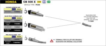 Arrow Race-Tech Aluminium Einddemper met E-keur incl. Linkpipe Honda CB 500 X 2015 - 2020