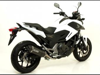 Arrow Race-Tech Aluminium Black Einddemper met E-keur incl.  Linkpipe Honda NC 700 X / S 2012 - 2014