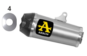 Arrow Works Titanium Einddemper met E-keur Yamaha Tracer 9 / GT 2021 - 2024