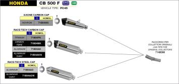 Arrow Race-Tech Aluminium Slip-on Einddemper met E-keur incl. Linkpipe 71480MI Honda CB 500 F 2013 > 2018