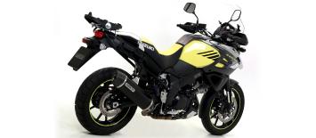 Arrow Maxi Race-Tech Aluminium Dark Einddemper met E-keur Suzuki Vstrom 1050 2020 - 2024