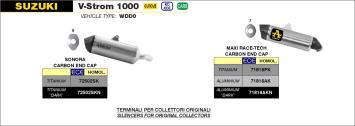 Arrow Maxi Race-Tech Aluminium Dark Einddemper met E-keur Suzuki Vstrom 1050 2020 - 2024
