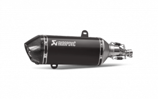Akrapovic Slip-On Line RVS Black Einddemper met E-keur Vespa GTS 150 i.e Super 2017 2020