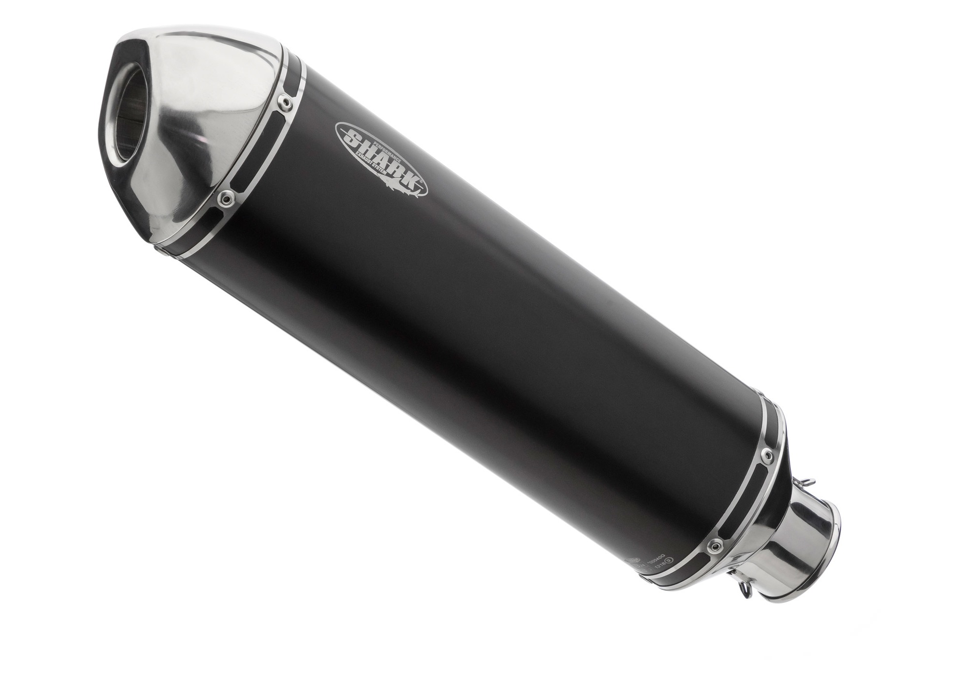 Shark DSX-5 Aluminium Black met RVS Endcap Einddemper met E-keur Kawasaki Z750 2007 - 2012