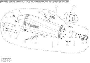Akrapovic Slip-on Line RVS Black Einddemper met E-keur Peugeot Satelis 500 2008 > 2011