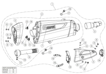 Akrapovic Slip-on Line RVS Einddemper zonder E-keur Vespa GTS 300 / Sei Giorni / Super 2021 > 2024