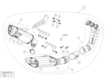 Akrapovic Racing Line Titanium Volledig Uitlaatsysteem met E-keur Yamaha MT-09 / FZ-09 2021 - 2023