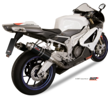 2x Mivv GP RVS Black Slip-on Einddempers met E-keur Aprilia RSV 1000 2004 > 2008