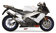 2x Mivv GP RVS Black Slip-on Einddempers met E-keur Aprilia RSV 1000 2004 > 2008
