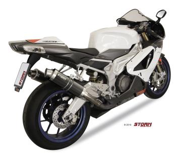 Storm by Mivv GP RVS Black Slip-on Einddemper Set met E-keur APRILIA RSV 1000 2004 - 2008