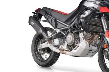 QD Tourance Titanium Dark Slip-on Einddemper met E-keur Aprilia Tuareg 660 2022 - 2024