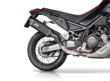 QD Tourance Titanium Dark Slip-on Einddemper met E-keur Aprilia Tuareg 660 2022 - 2024