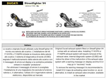 Arrow Titanium Works Dubbele Einddemper (L+R) incl. Titanium linkpipes zonder E-keur Ducati Panigale V4 2018 - 2024
