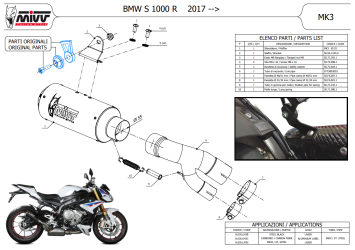 Mivv MK3 Carbon Einddemper met E-keur BMW S 1000 R 2017 > 2020