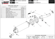Mivv Oval Carbon met Carbon Cap Slip-on Einddemper met E-keur BMW R 1200 GS 2004 > 2007