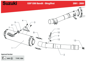 BOS GP-2 RVS Polished Einddemper met E-keur Suzuki GSF 1200 Bandit 1996 - 2003
