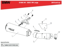 BOS SSEC RR Carbon Steel Einddemper met E-keur BMW S 1000 XR 2015 - 2019
