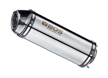 BOS Midget RVS Polished Einddemper met E-keur Suzuki SFV 650 Gladius 2009 - 2016