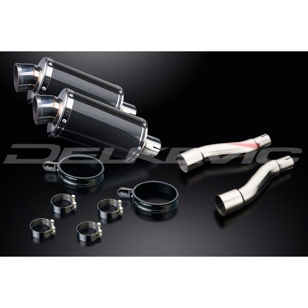 Delkevic slip-on kit Oval Carbon 225mm - GPZ500S EX500C(1987-2007)