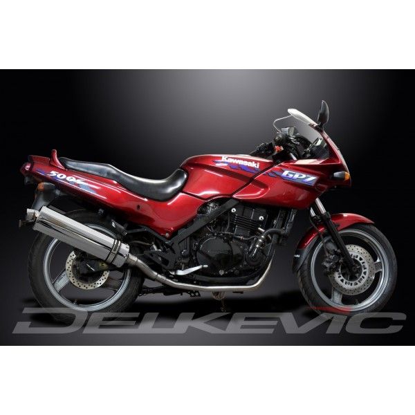 Delkevic volledig systeem Oval RVS 450mm - GPZ500S EX500C(1987-2007)