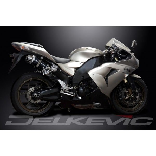 Delkevic slip-on kit Oval Carbon 225mm - ZX10R 06-07 DECAT
