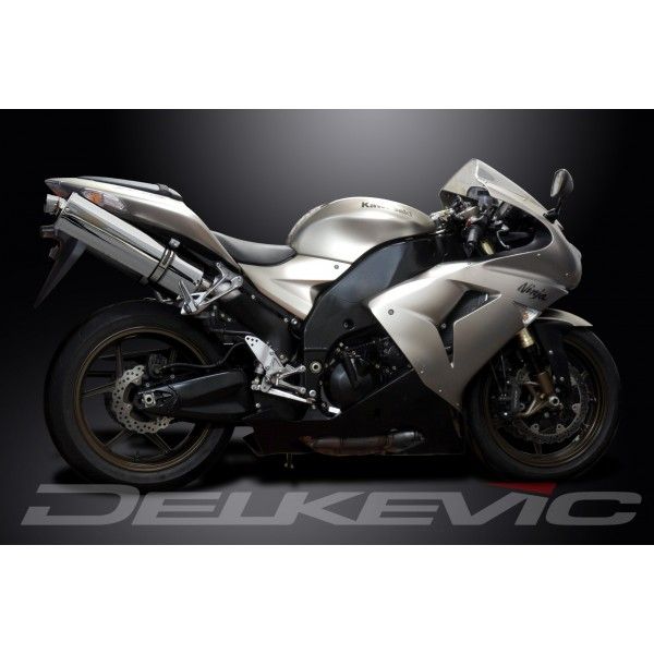 Delkevic slip-on kit Oval RVS 450mm - ZX10R 06-07 DECAT