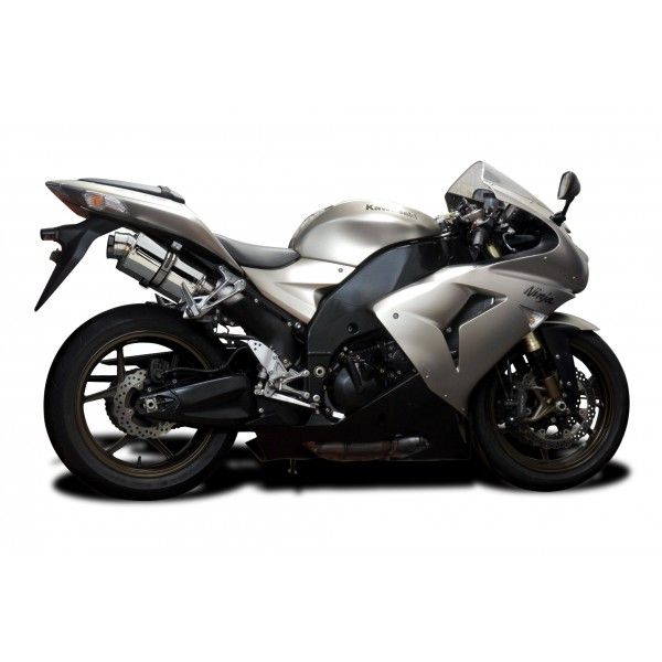 Delkevic slip-on kit Oval RVS 225mm - ZX10R 06-07 DECAT