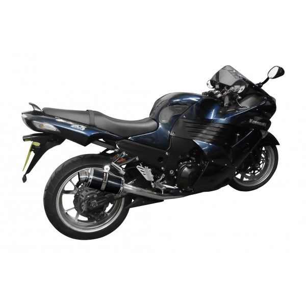 Delkevic slip-on kit Oval Carbon 225mm - ZZR1400/ZX14 (2006-2007)