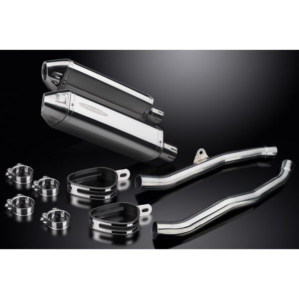 Delkevic slip-on kit Tri-Oval RVS 320mm - ZZR1400/ZX14 (2008-2011)