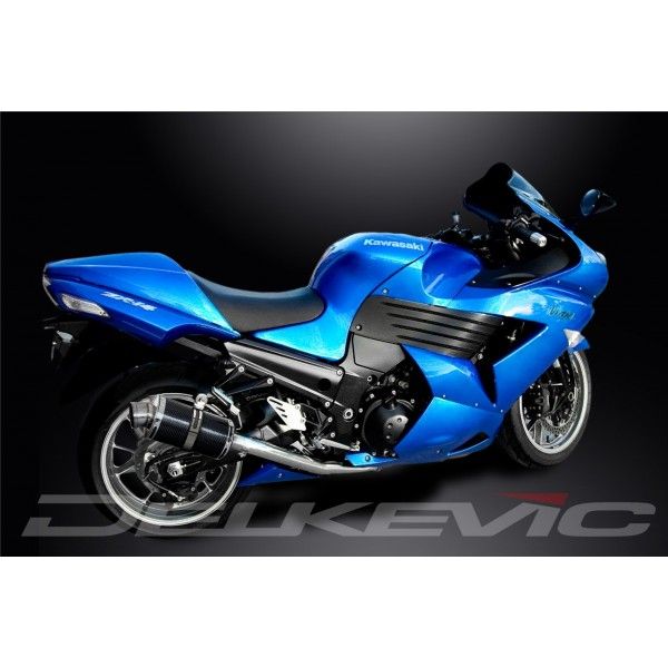 Delkevic slip-on kit Oval Carbon 225mm - ZZR1400/ZX14 (2008-2011)