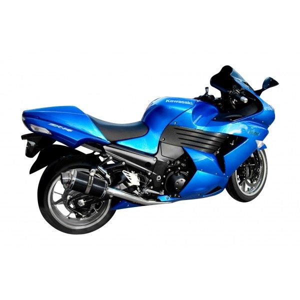 Delkevic slip-on kit Oval Carbon 225mm - ZZR1400/ZX14 (2008-2011)