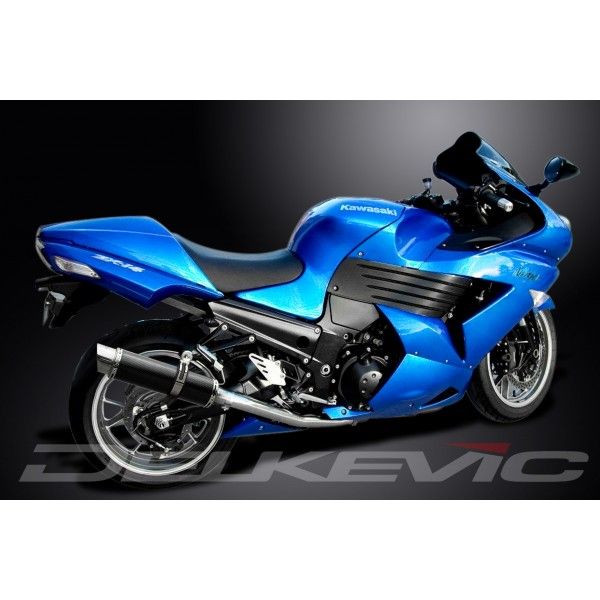 Delkevic slip-on kit Round Carbon 350mm - ZZR1400/ZX14 (2008-2011)