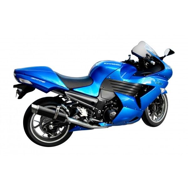 Delkevic slip-on kit Round Carbon 350mm - ZZR1400/ZX14 (2008-2011)