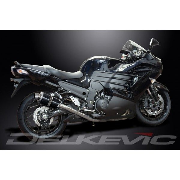 Delkevic slip-on kit Oval Carbon 225mm - ZZR1400 (2012-2020)