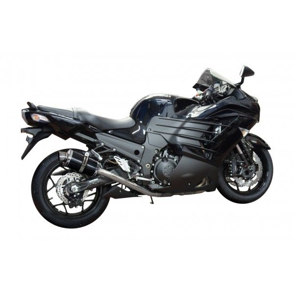 Delkevic slip-on kit Oval Carbon 225mm - ZZR1400 (2012-2020)