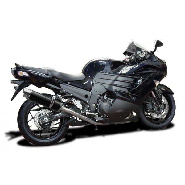 Delkevic slip-on kit Round Carbon 350mm - ZZR1400 (2012-2020)